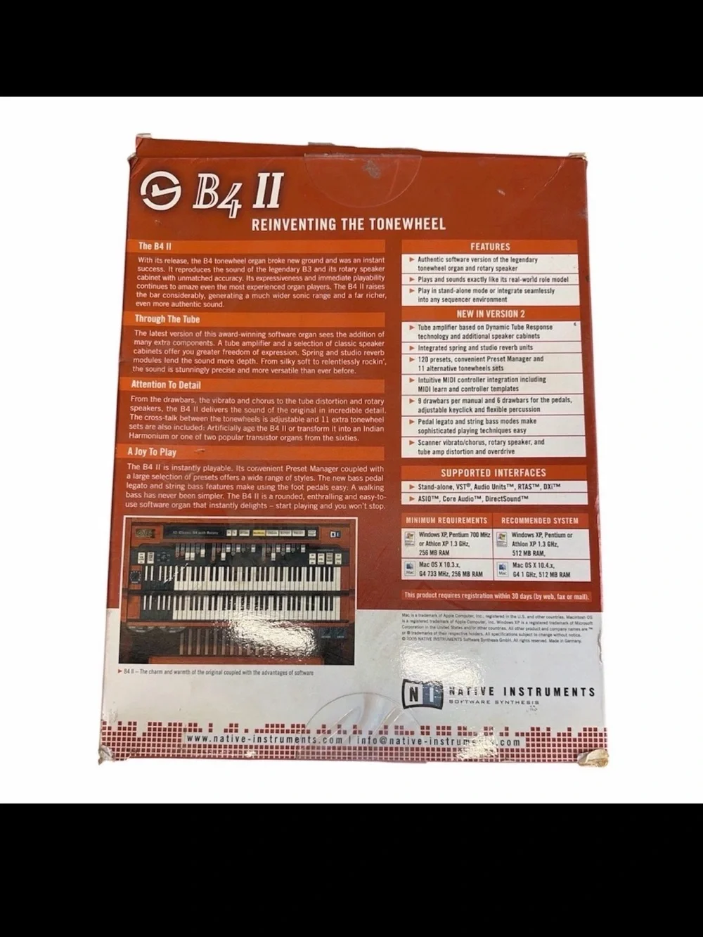 🔥 Native Instruments B4 II Organ Software Complete Box CD Manual Serial Number🔥 - Picture 2 of 5